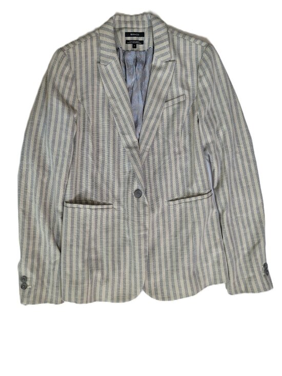 RW&CO Jackets & Blazers - RW&CO Blazer for Women Striped Notch Lapel Blazer - Gray & White Size 6